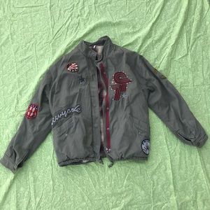 Free People Bomber/Utility Jacket w Patches